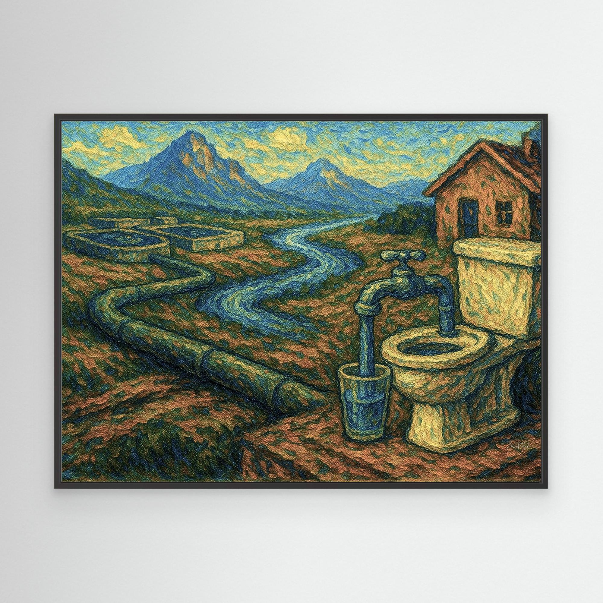 Tap Water Framed Canvas Print