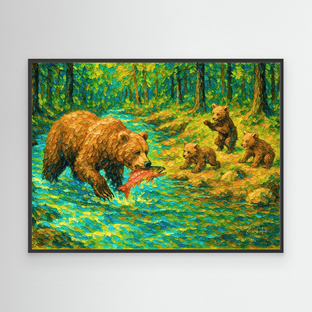 Bearalia Familia Framed Canvas Print