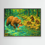 Bearalia Familia Framed Canvas Print