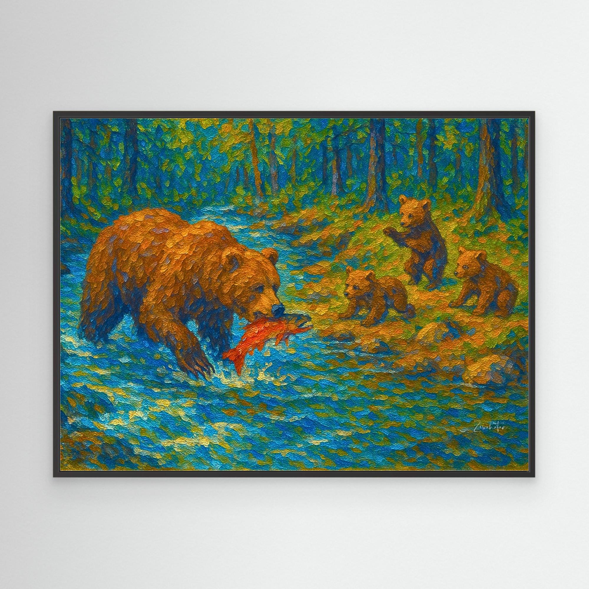 Bearalia Familia Framed Canvas Print