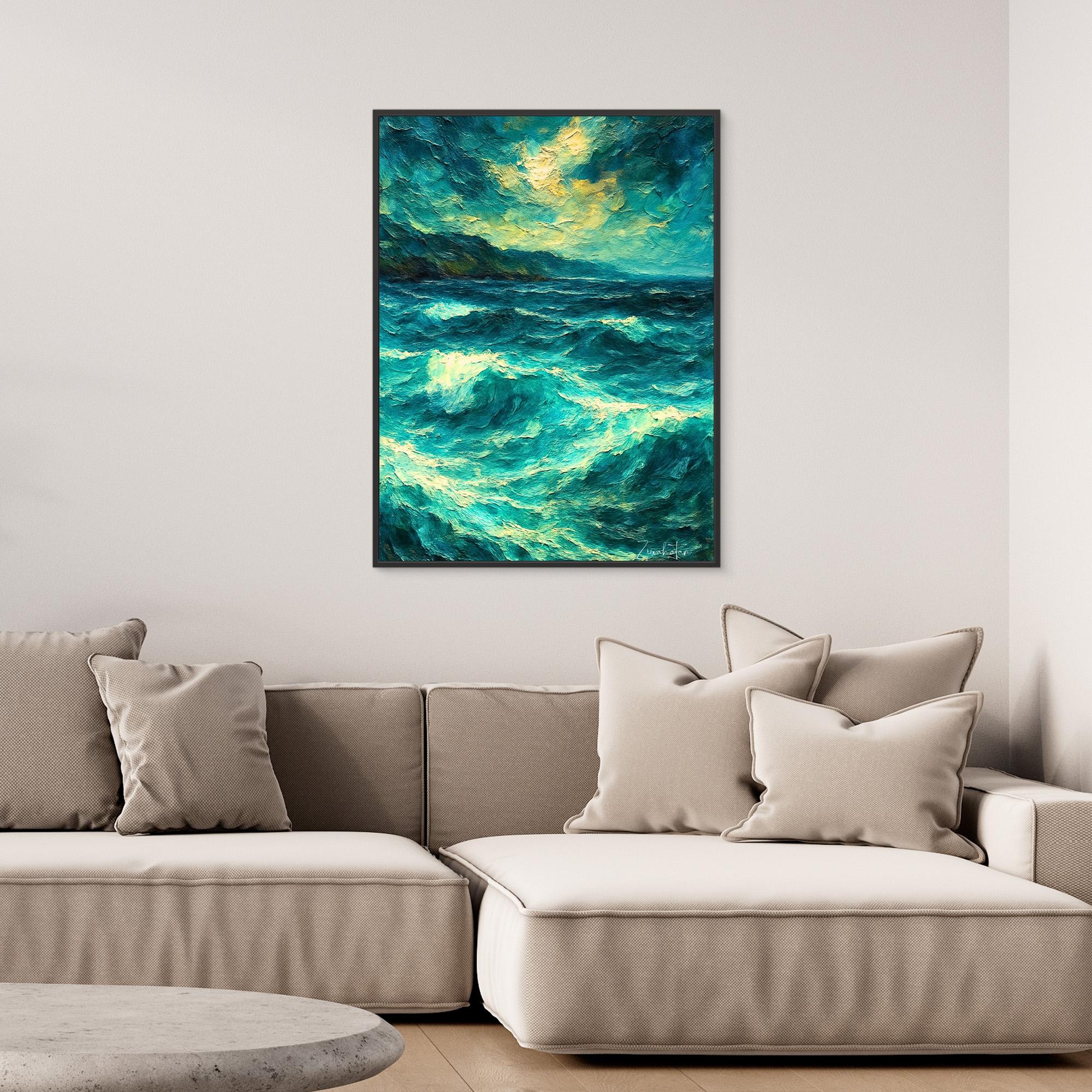Rough Waters Framed Canvas Print