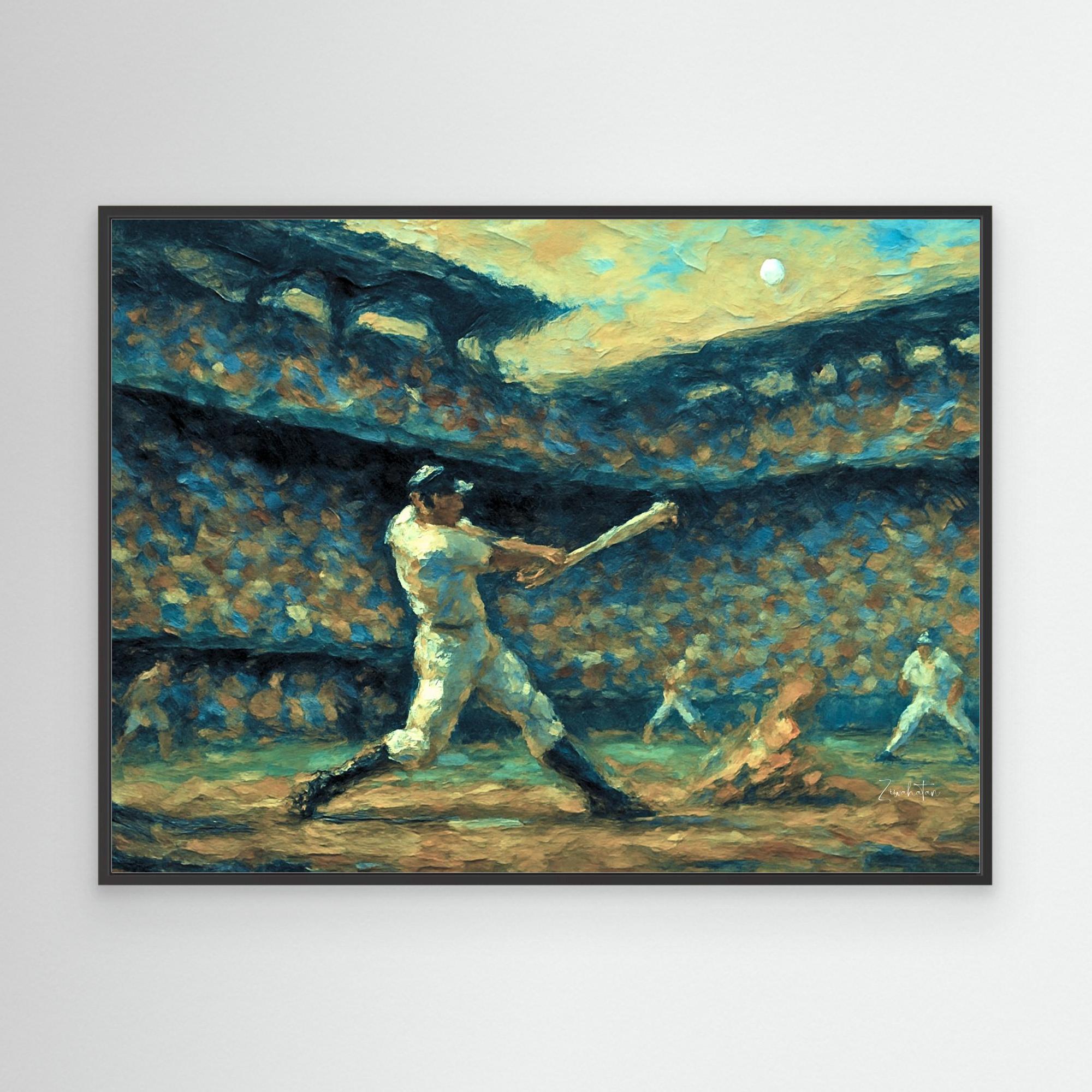 Baseball Framed Canvas Print