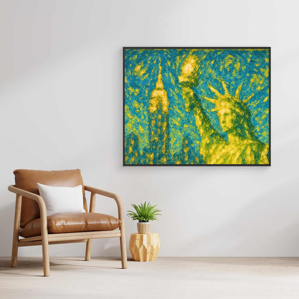 moderna Mannahatta Framed Canvas Print