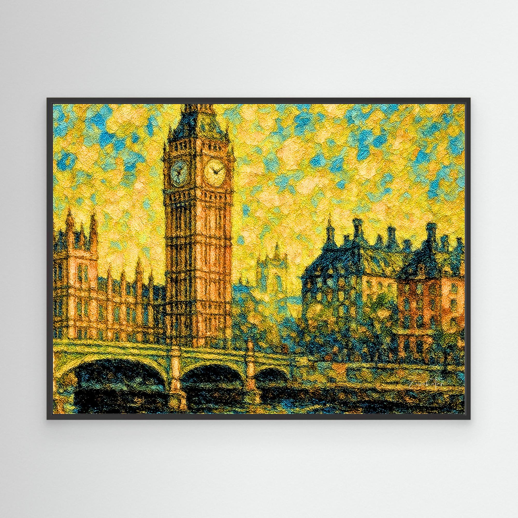 le London Framed Canvas Print