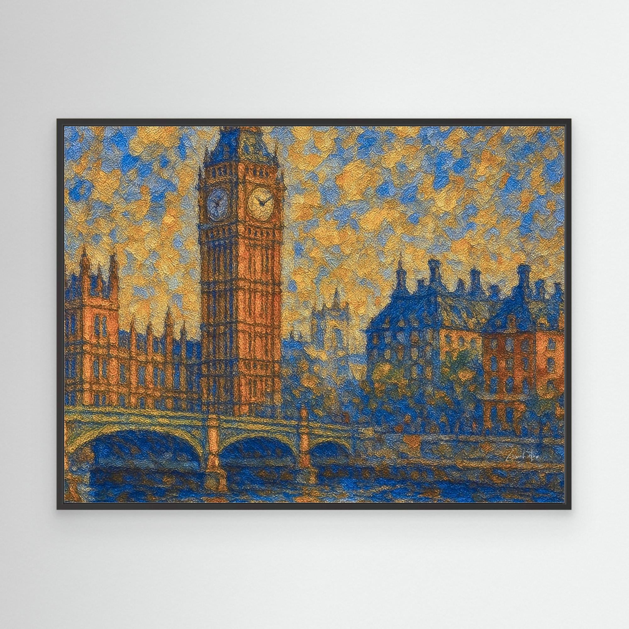 le London Framed Canvas Print