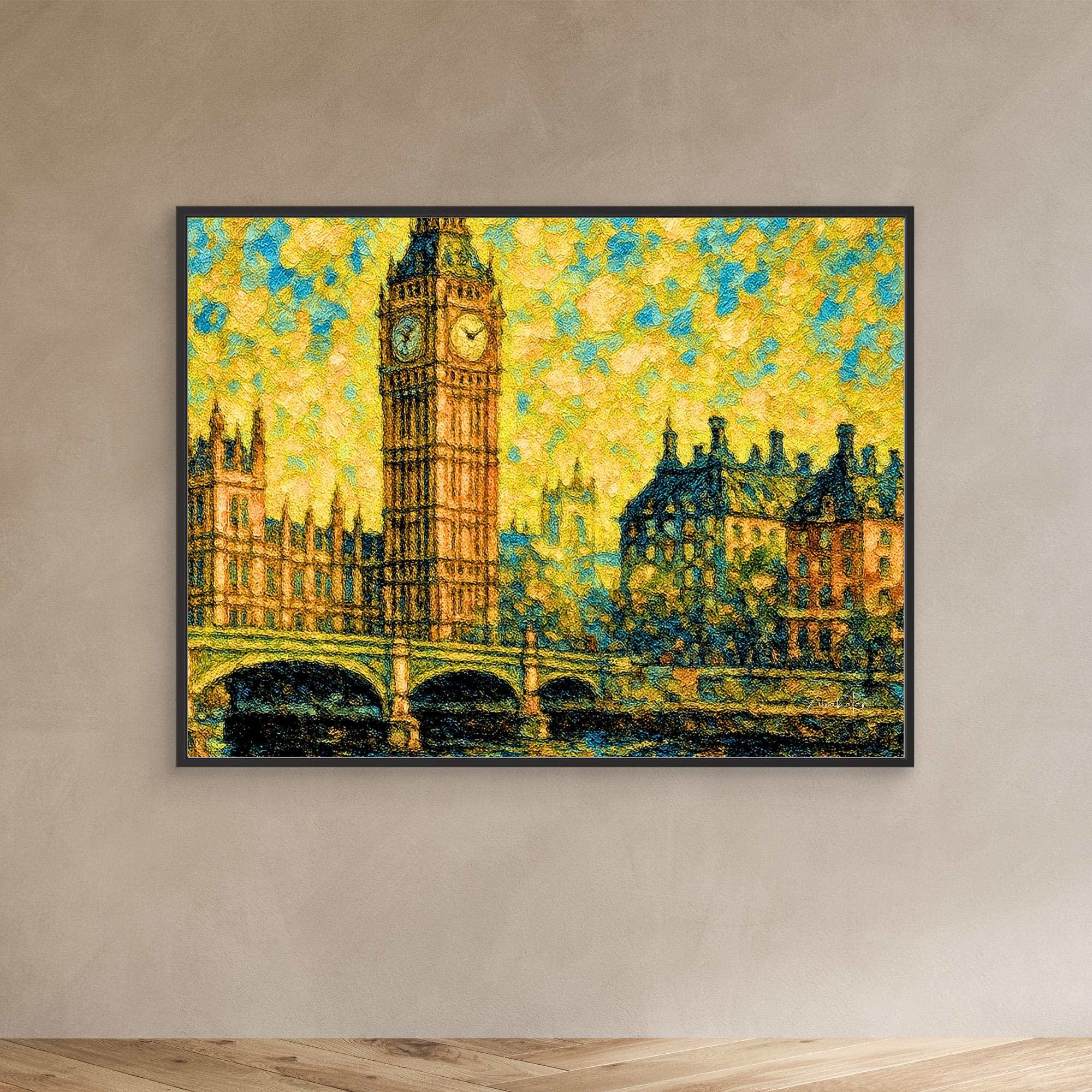 le London Framed Canvas Print
