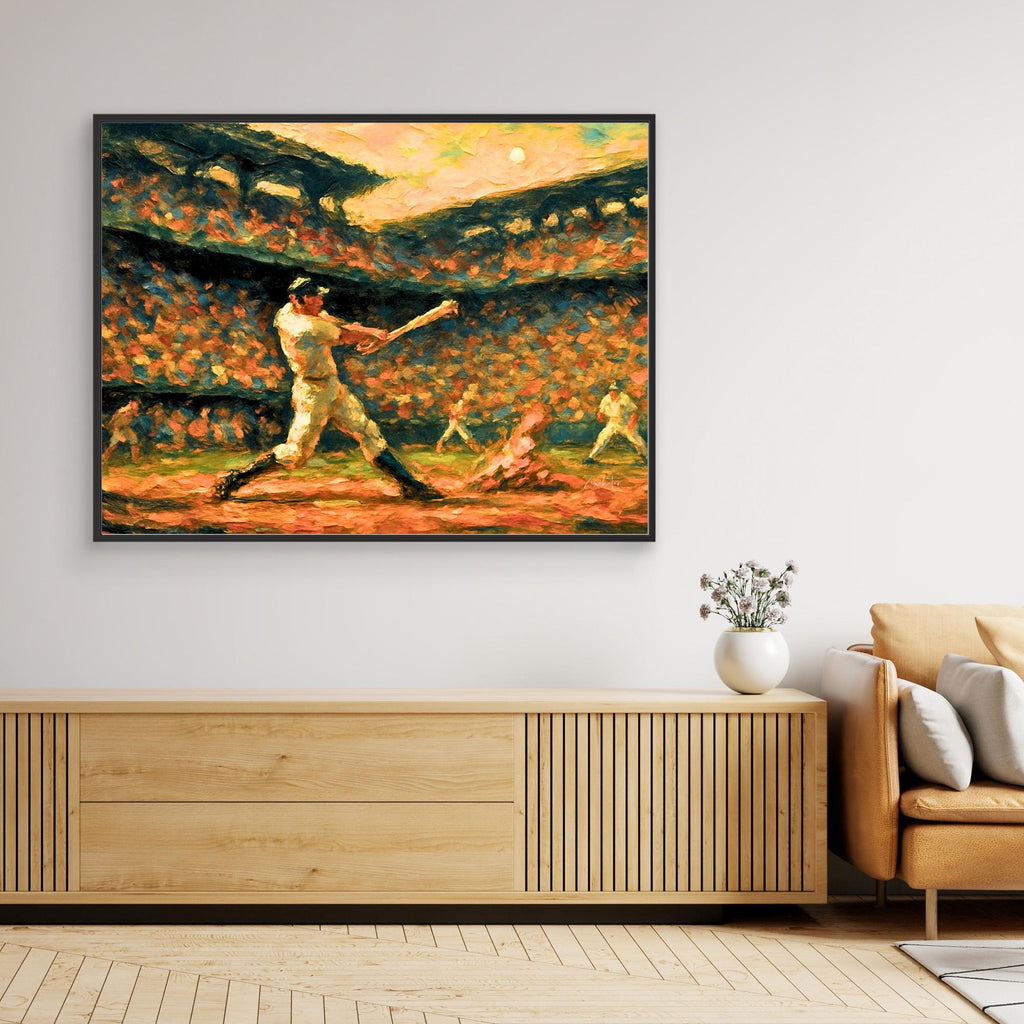 Baseball Framed Canvas Print