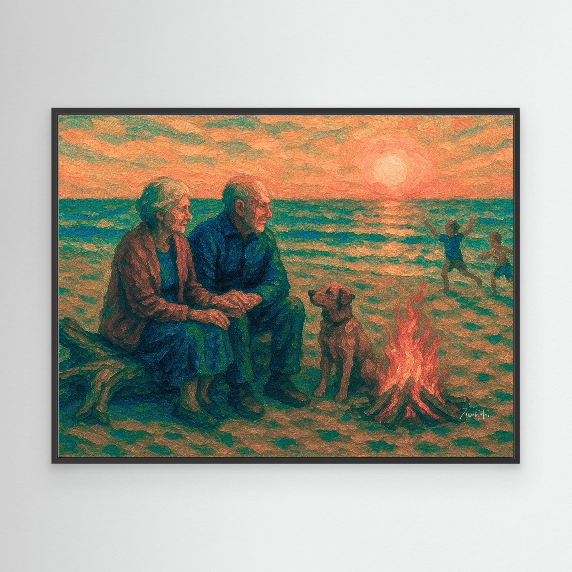 Beach Sunset Dreams Framed Canvas Print