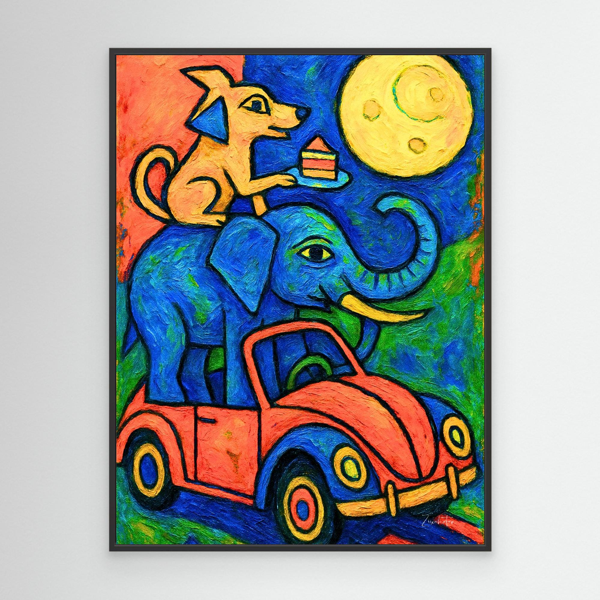Lunar Party Framed Canvas Print