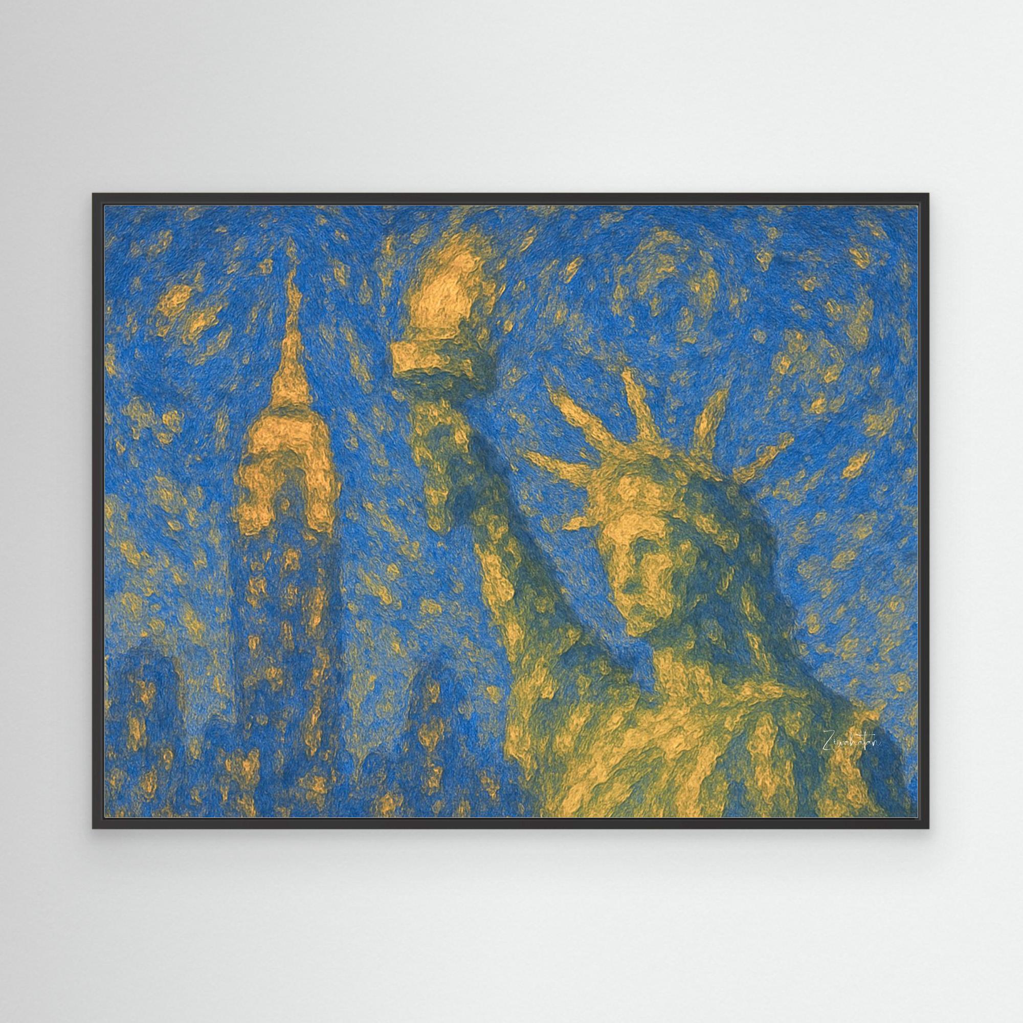 moderna Mannahatta Framed Canvas Print