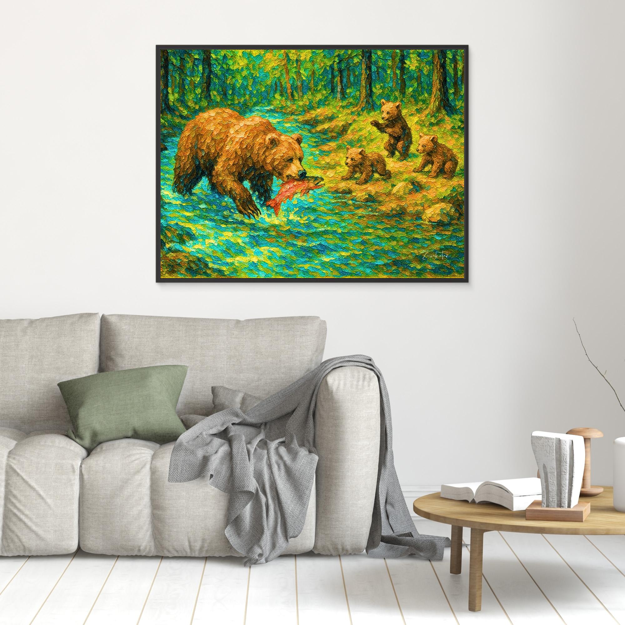 Bearalia Familia Framed Canvas Print