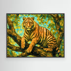 Lounging Tigress Framed Canvas Print