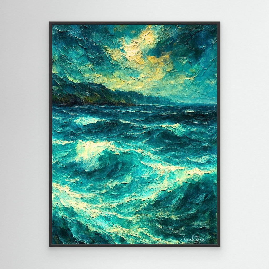Rough Waters Framed Canvas Print
