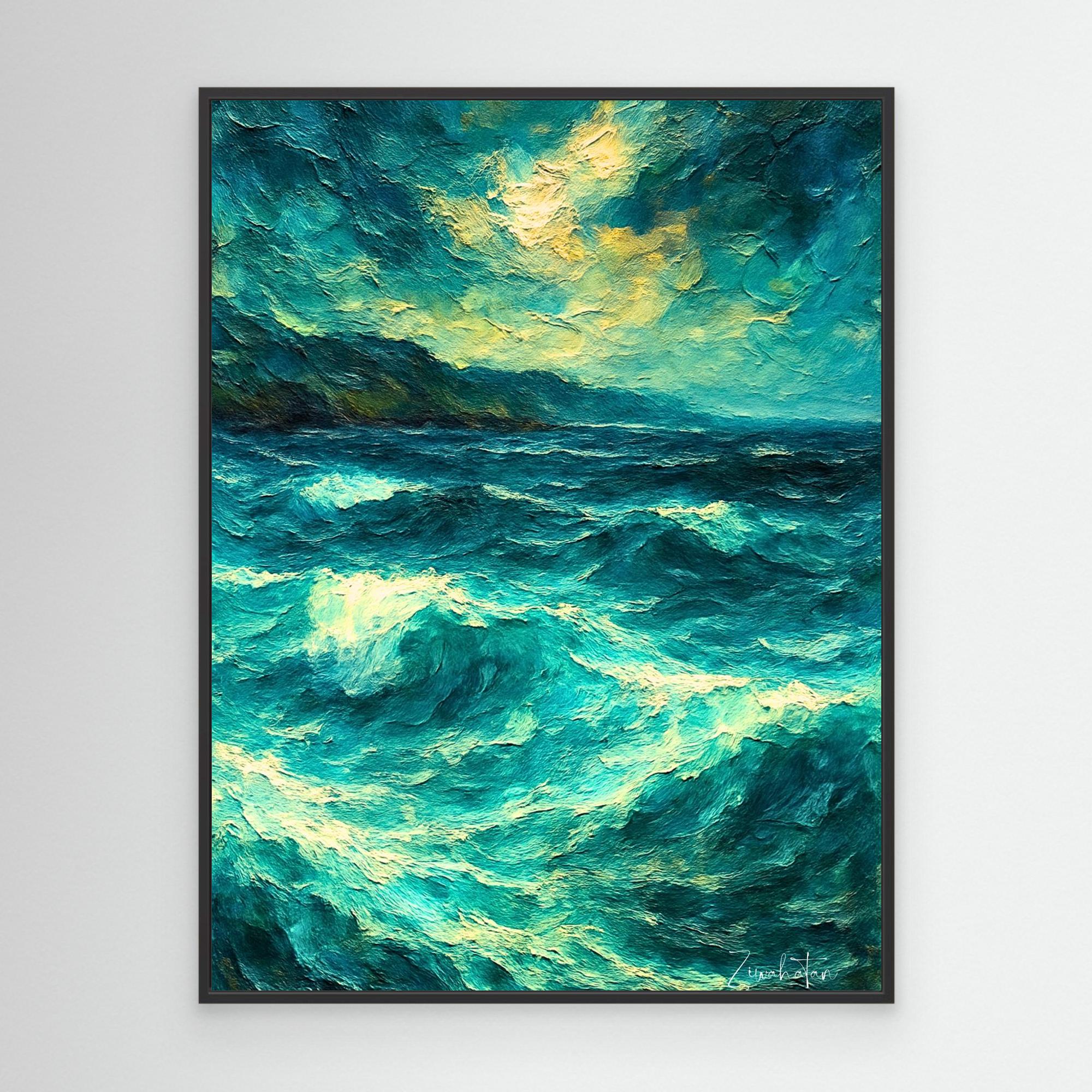 Rough Waters Framed Canvas Print