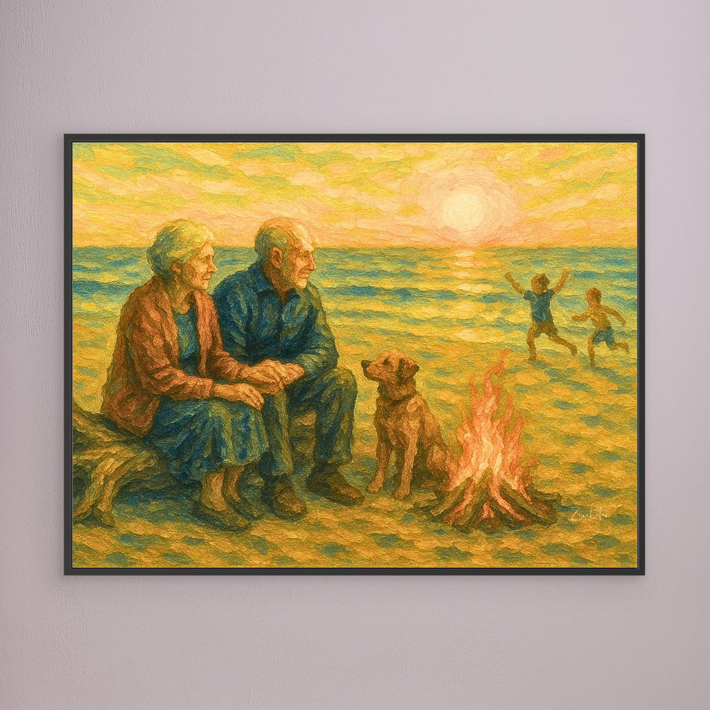Beach Sunset Dreams Framed Canvas Print