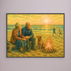 Beach Sunset Dreams Framed Canvas Print