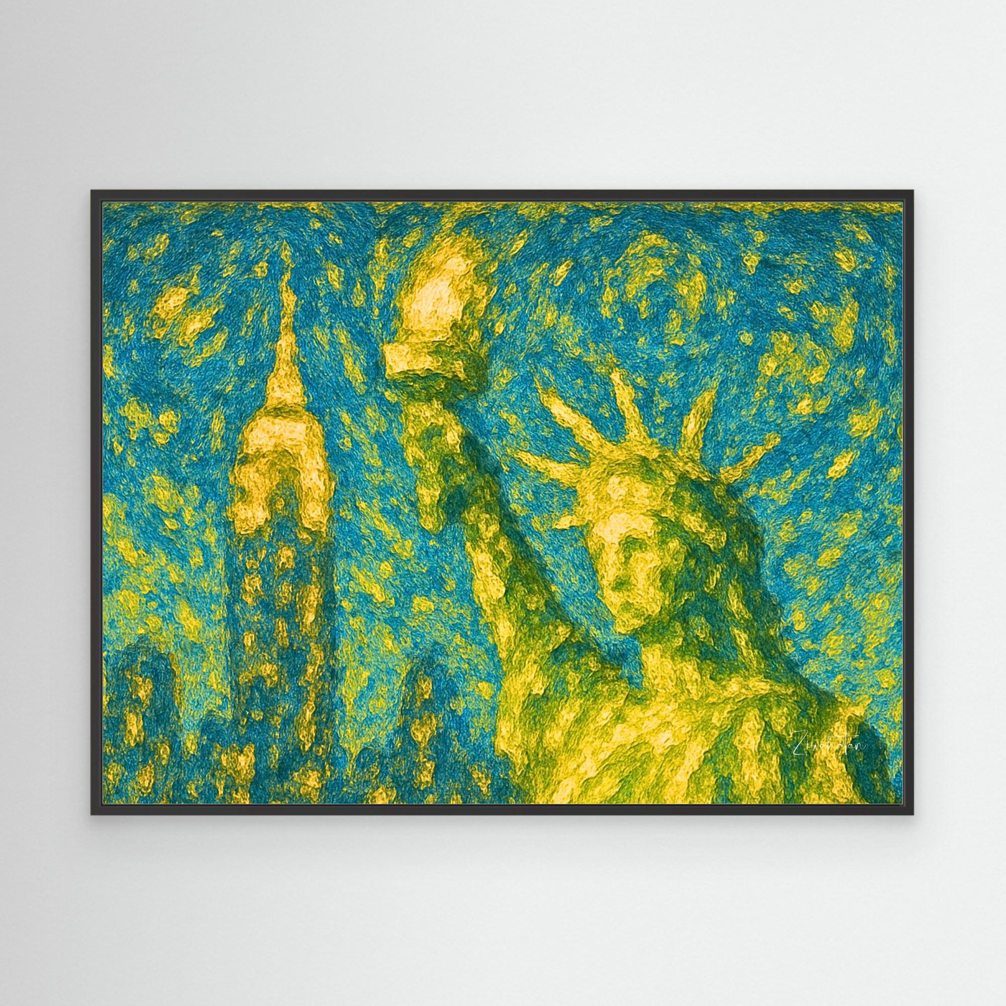 moderna Mannahatta Framed Canvas Print