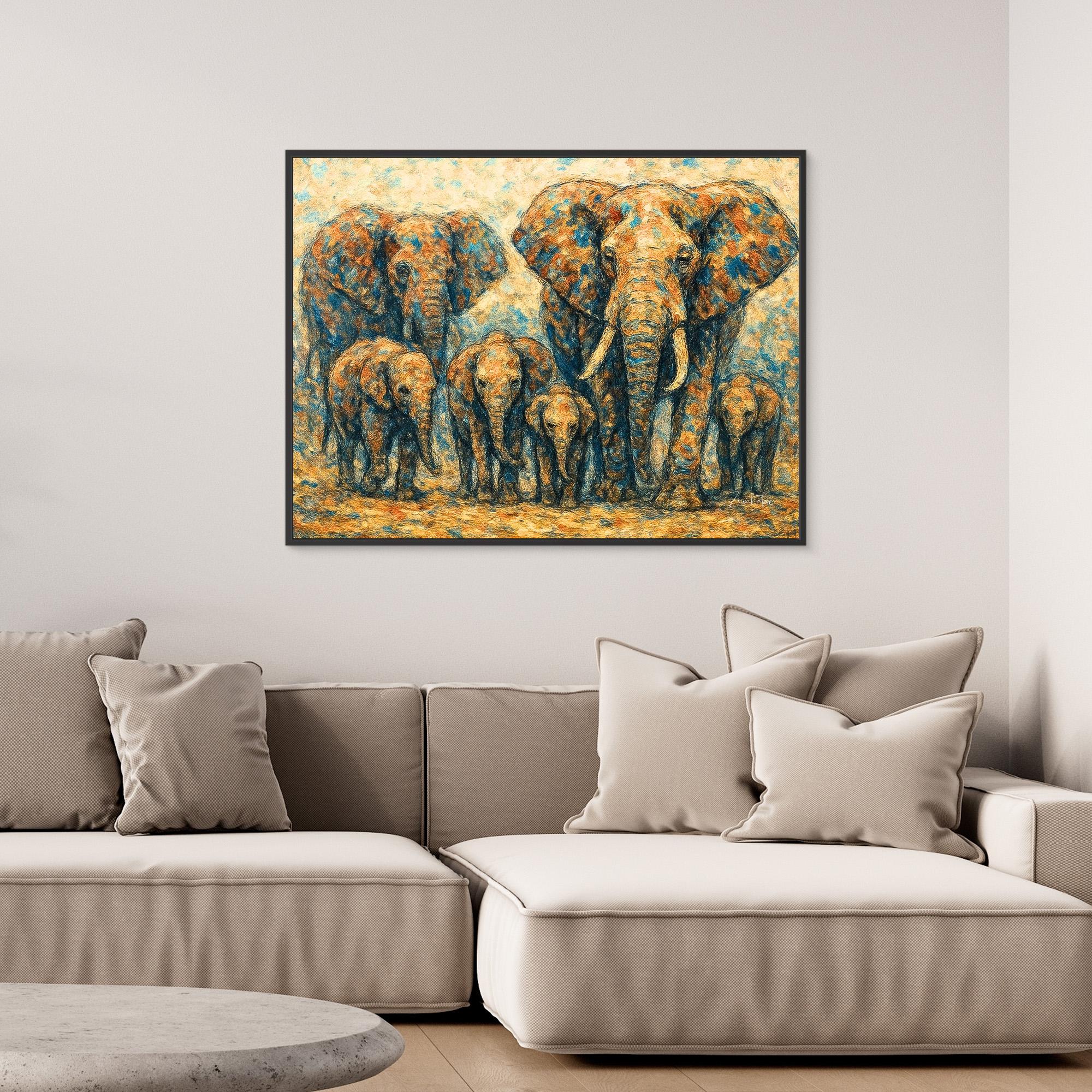 Elephant Love Framed Canvas Print