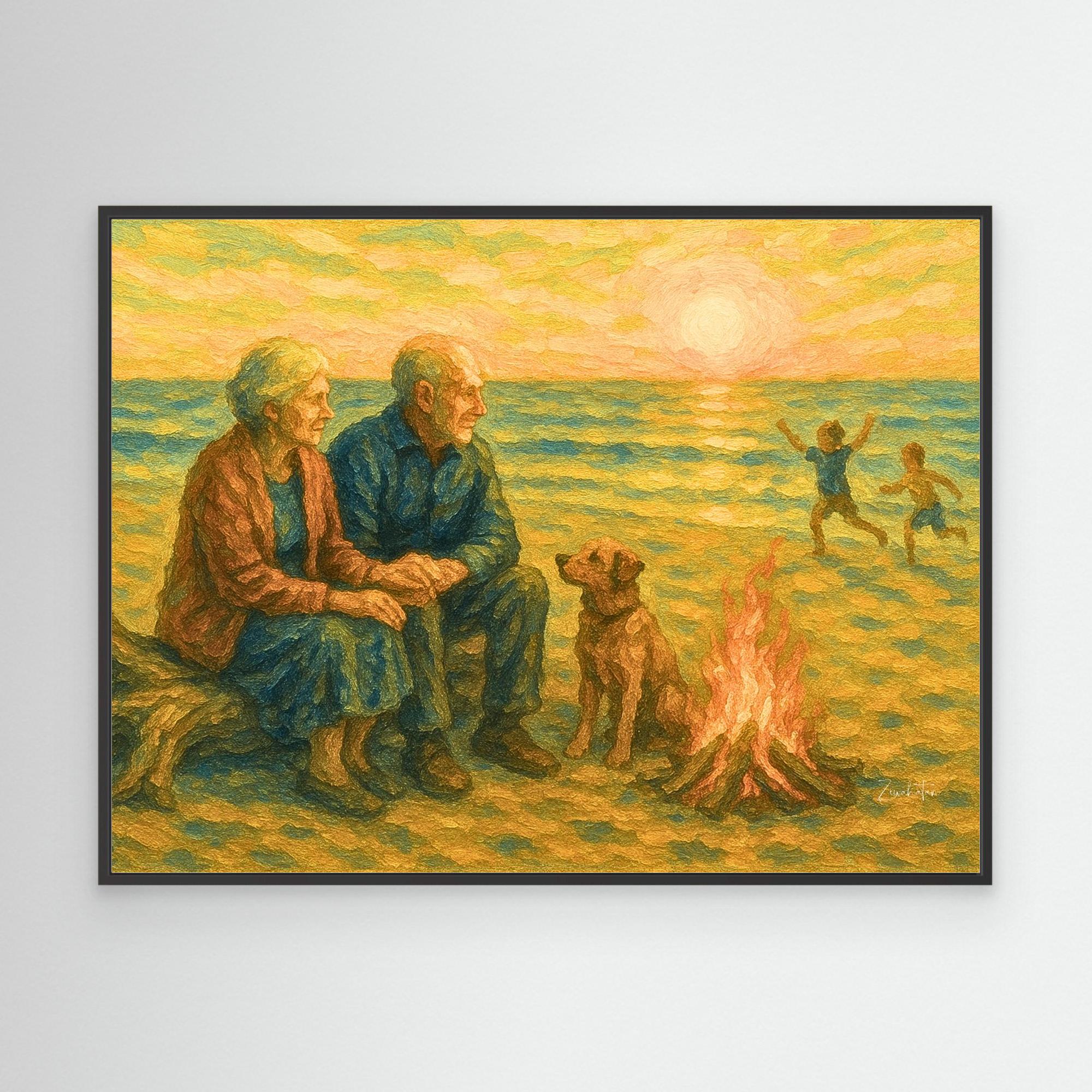 Beach Sunset Dreams Framed Canvas Print